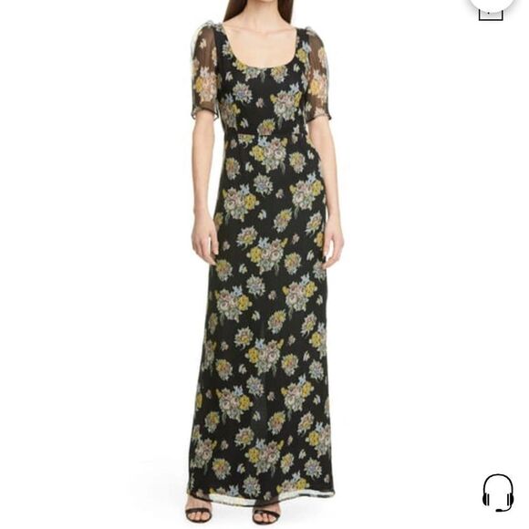 Floral Black Maxi Dress - Picture 9 of 14
